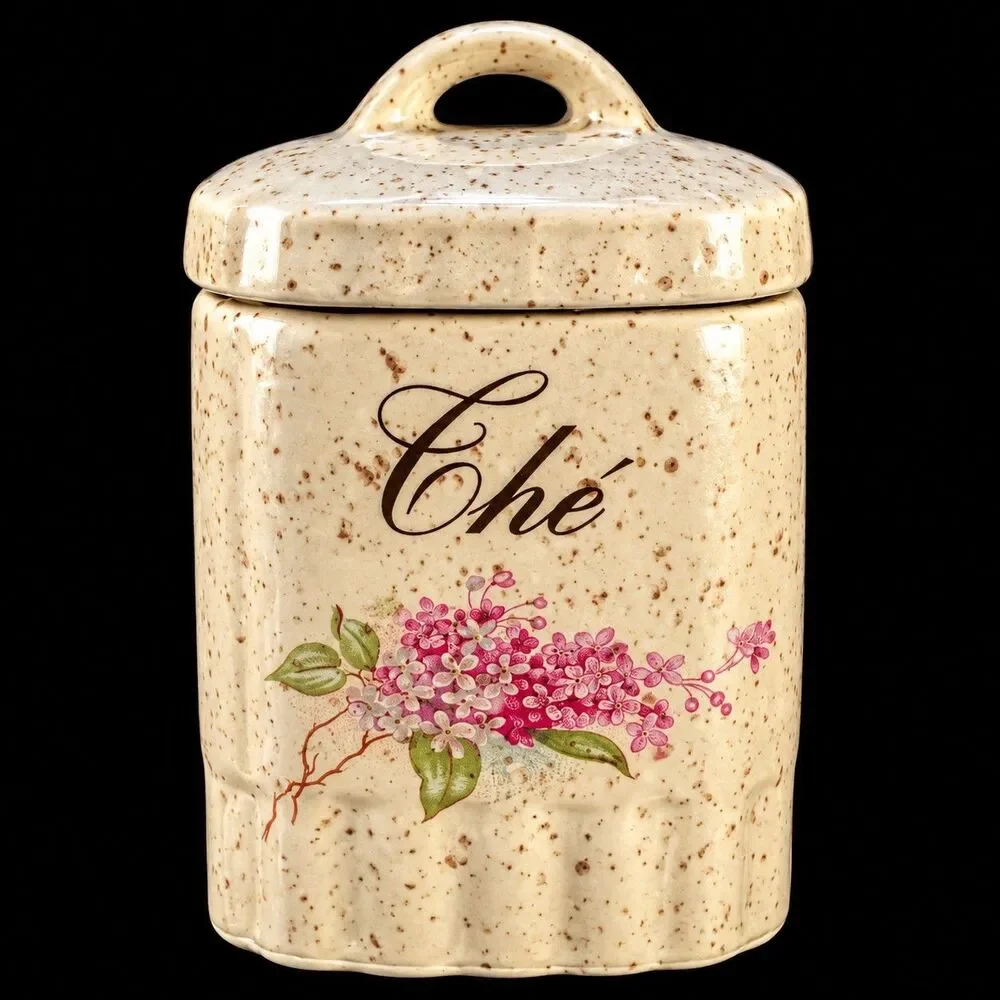 Vintage French Country 4 piece Canister by Blue Mountain Pottery, Country Charm